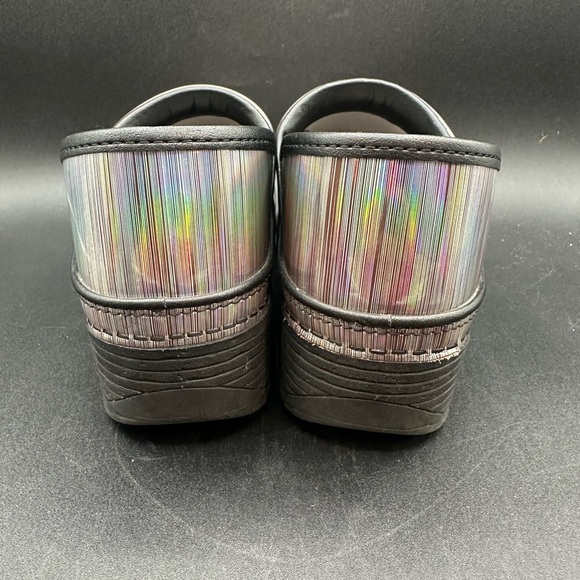 Dansko Womens LT Pro Prism Patent Leather Slip On Metallic Clogs Shoes 38 US 7.5 - Picture 6 of 8